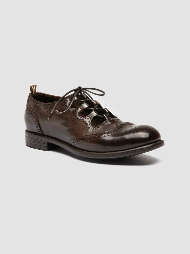 CALIXTE 079 - Brown Leather Oxford Shoes