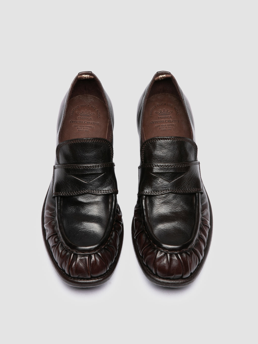 CALIXTE 085 - Brown Leather Penny Loafers - image OCDCAXT085IGN41M580380 - 2