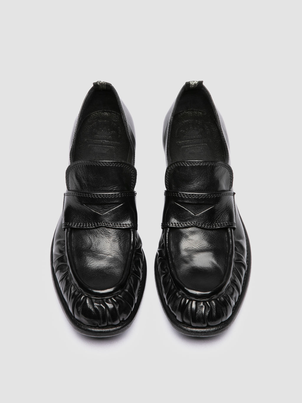 CALIXTE 085 - Black Leather Penny Loafers - image OCDCAXT085IGNIS1000350 - 2
