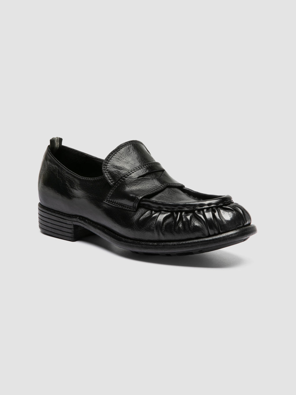 CALIXTE 085 - Black Leather Penny Loafers - image OCDCAXT085IGNIS1000350 - 3