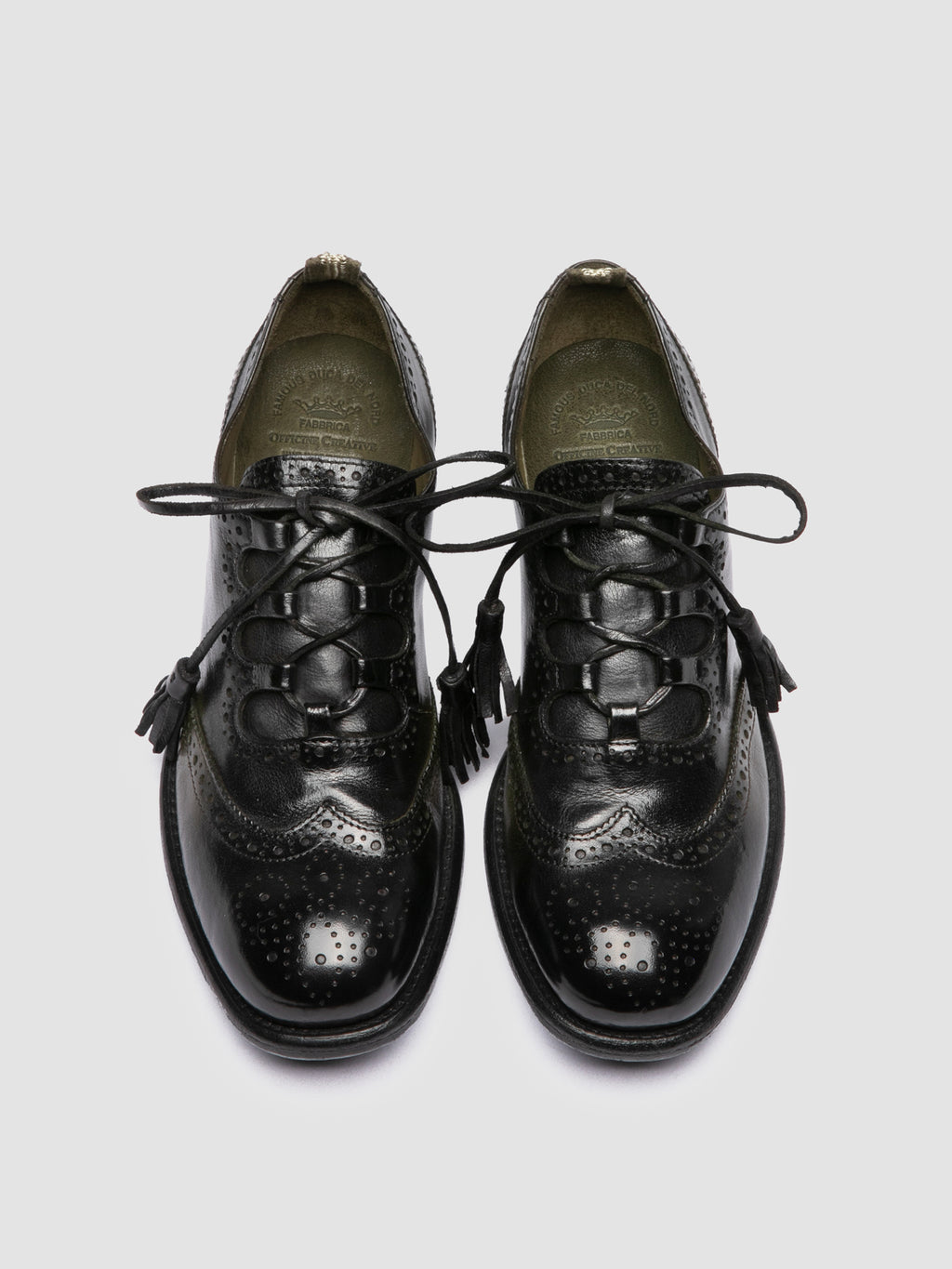 CALIXTE 087 - Grüne Oxfordschuhe aus Leder - image OCDCAXT087IGN41V577360 - 2