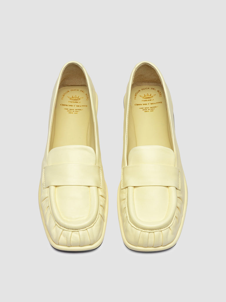 CLOVER 002 - Yellow Leather Penny Loafers