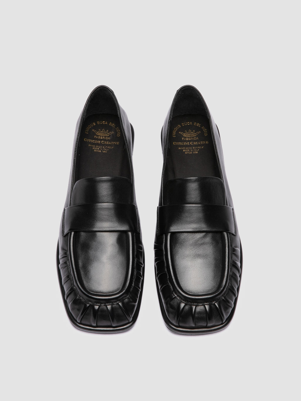 CLOVER 005_W - Schwarze Pennyloafer aus Leder - image OCDCLOV005GUANT1000360 - 3