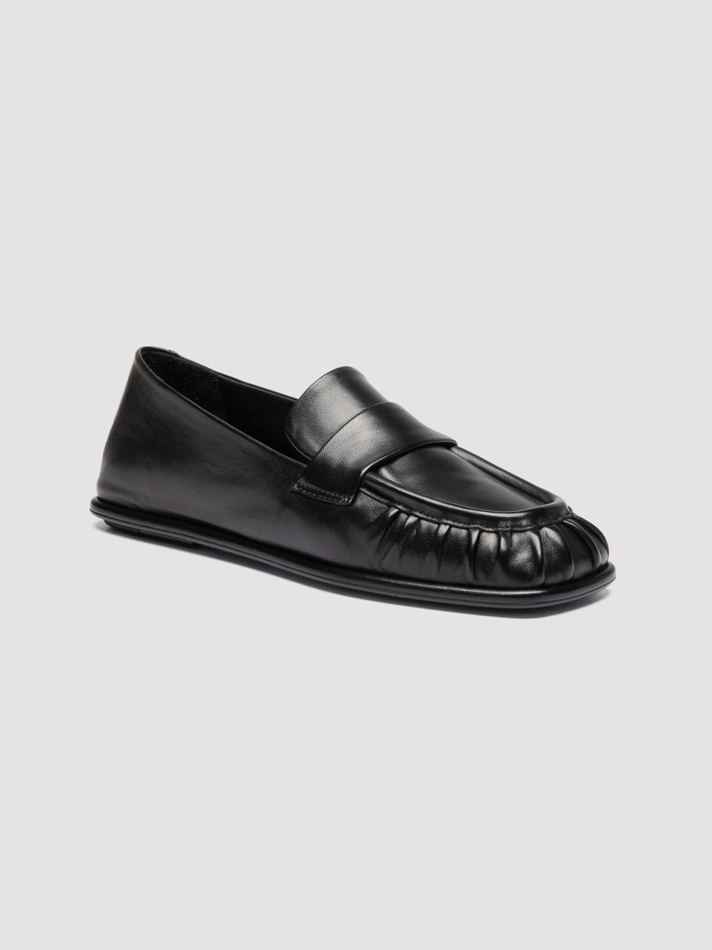 CLOVER 005_W - Schwarze Pennyloafer aus Leder - image OCDCLOV005GUANT1000360 - 4