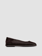 CLOVER 008_W - Burgundy Leather Ballerina Shoes