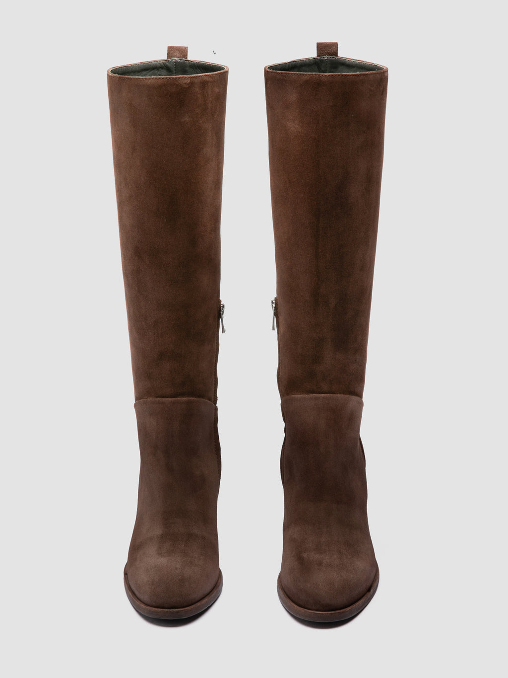 DELICE 004 - Braune Wildlederstiefel mit Reißverschluss