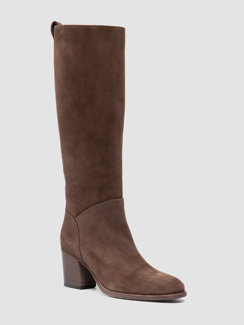 DELICE 004 - Braune Wildlederstiefel mit Reißverschluss