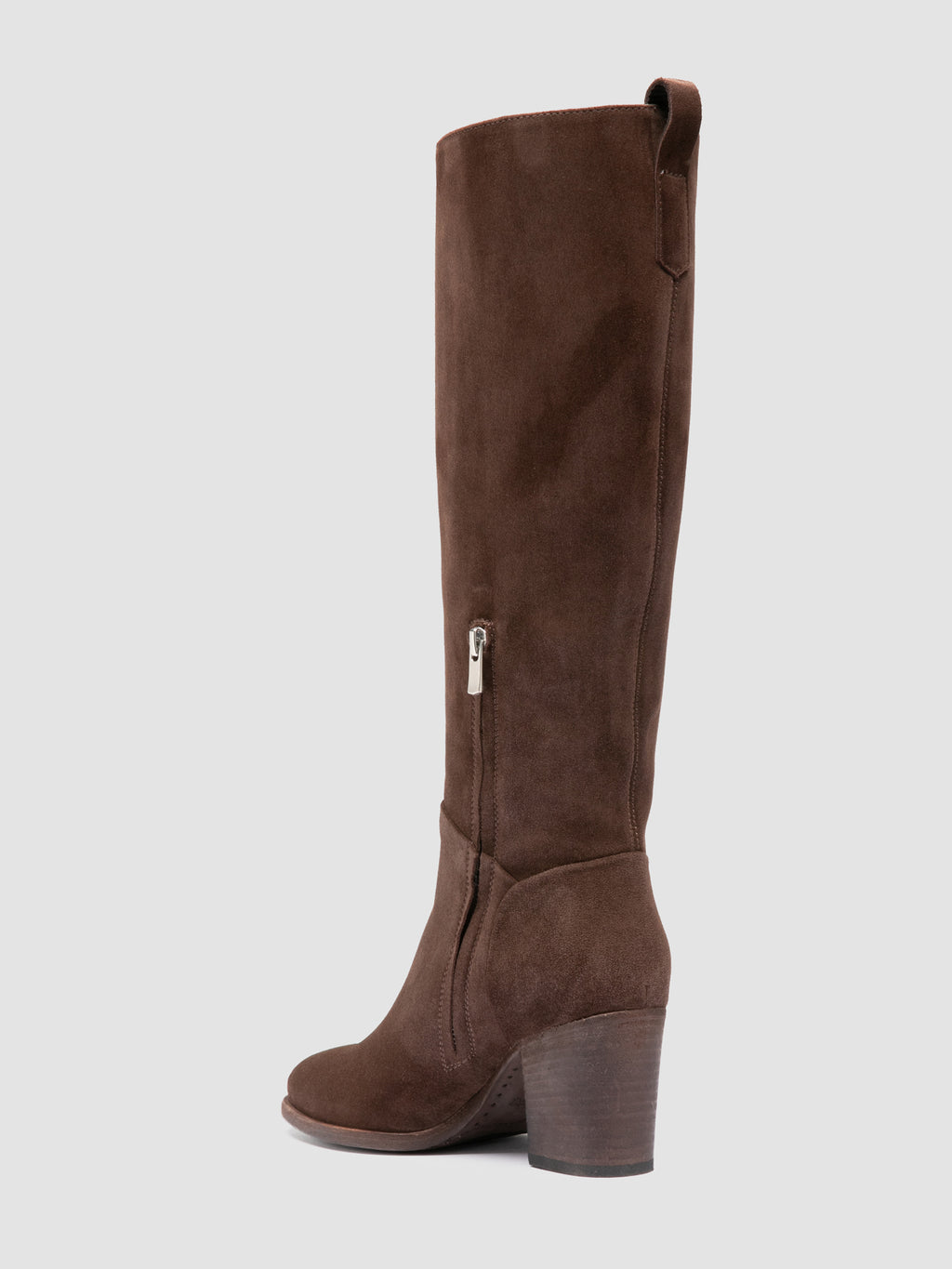DELICE 004 - Braune Wildlederstiefel mit Reißverschluss