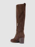 DELICE 004 - Braune Wildlederstiefel mit Reißverschluss