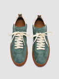 GINNASIO 101 - Green Leather and Suede Low Top Sneakers