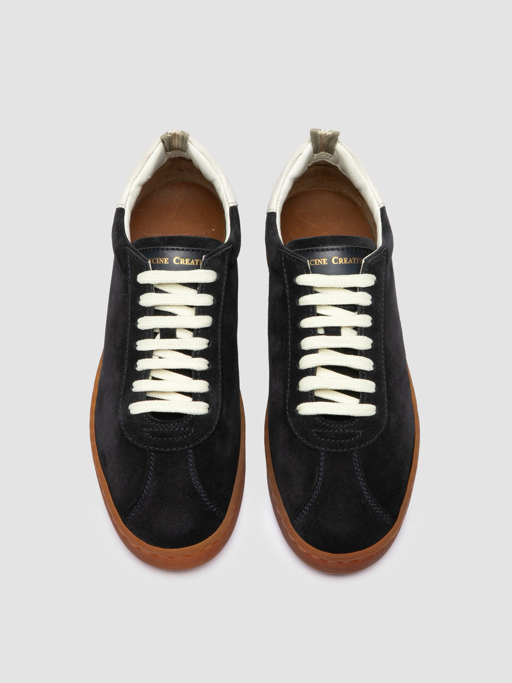 GINNASIO 103 - Blaue Sneaker aus Leder und Wildleder