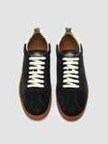 GINNASIO 103 - Blaue Sneaker aus Leder und Wildleder