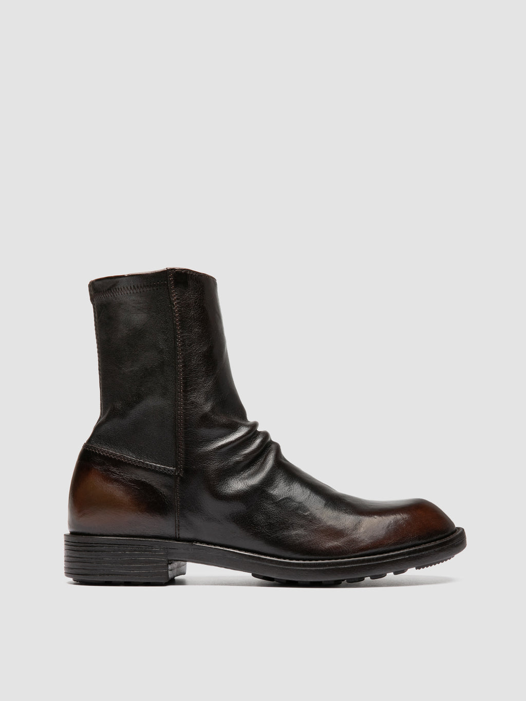 DIARY 115 - Brown Stretch Leather Boots