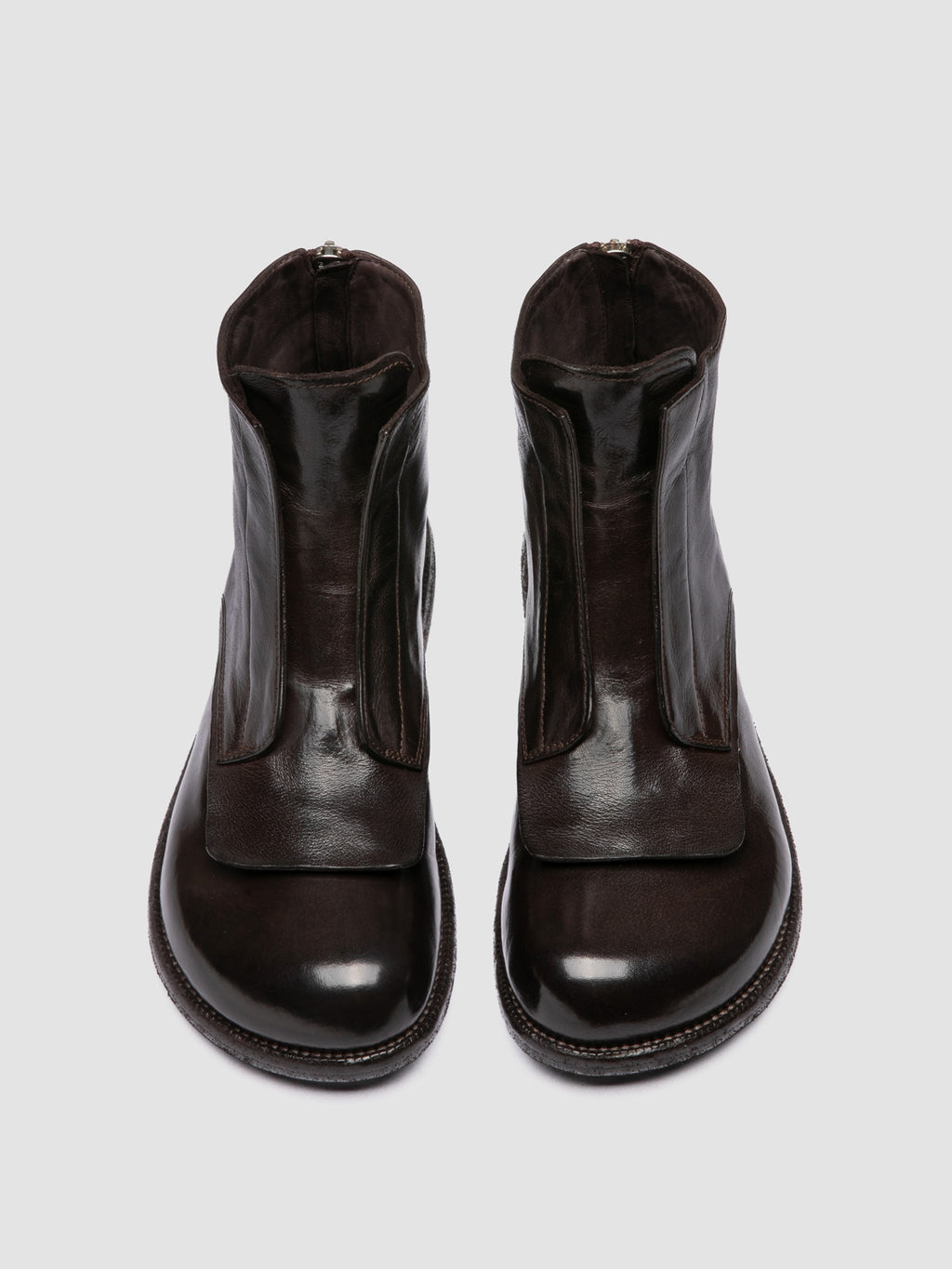 EMERALD DD 002 - Braune Lederstiefel mit Reißverschluss