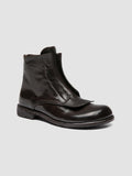 EMERALD DD 002 - Braune Lederstiefel mit Reißverschluss