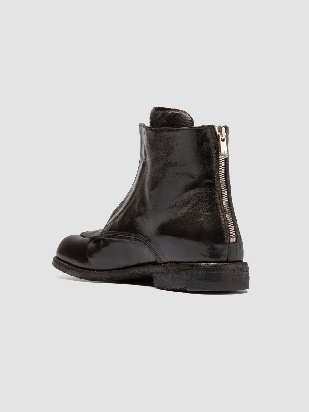 EMERALD DD 002 - Braune Lederstiefel mit Reißverschluss