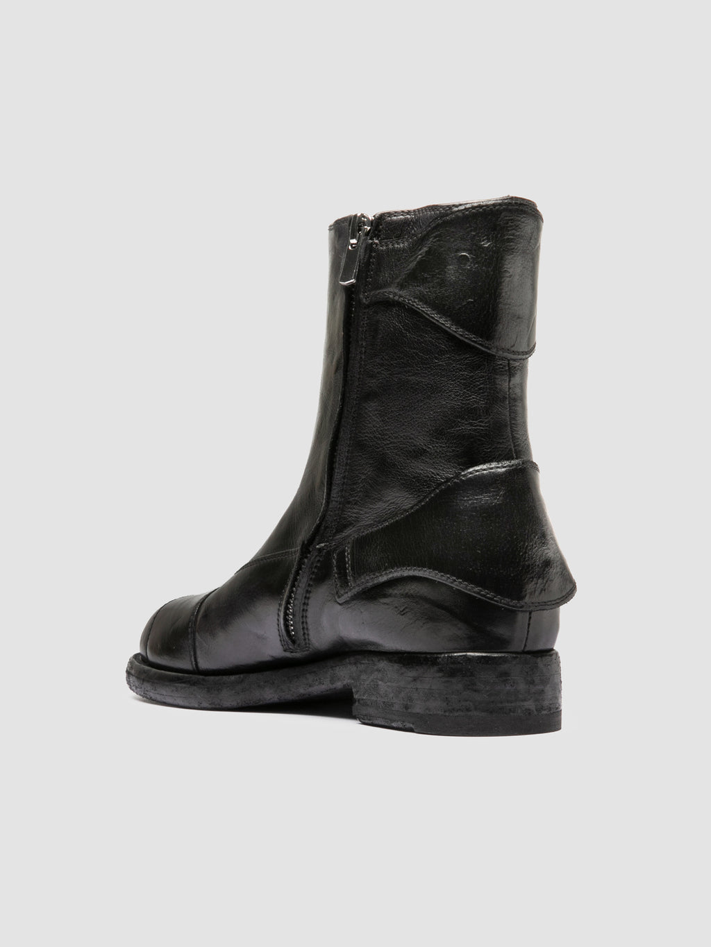 EPHYMERAL 003 - Black Leather Zipped Boots