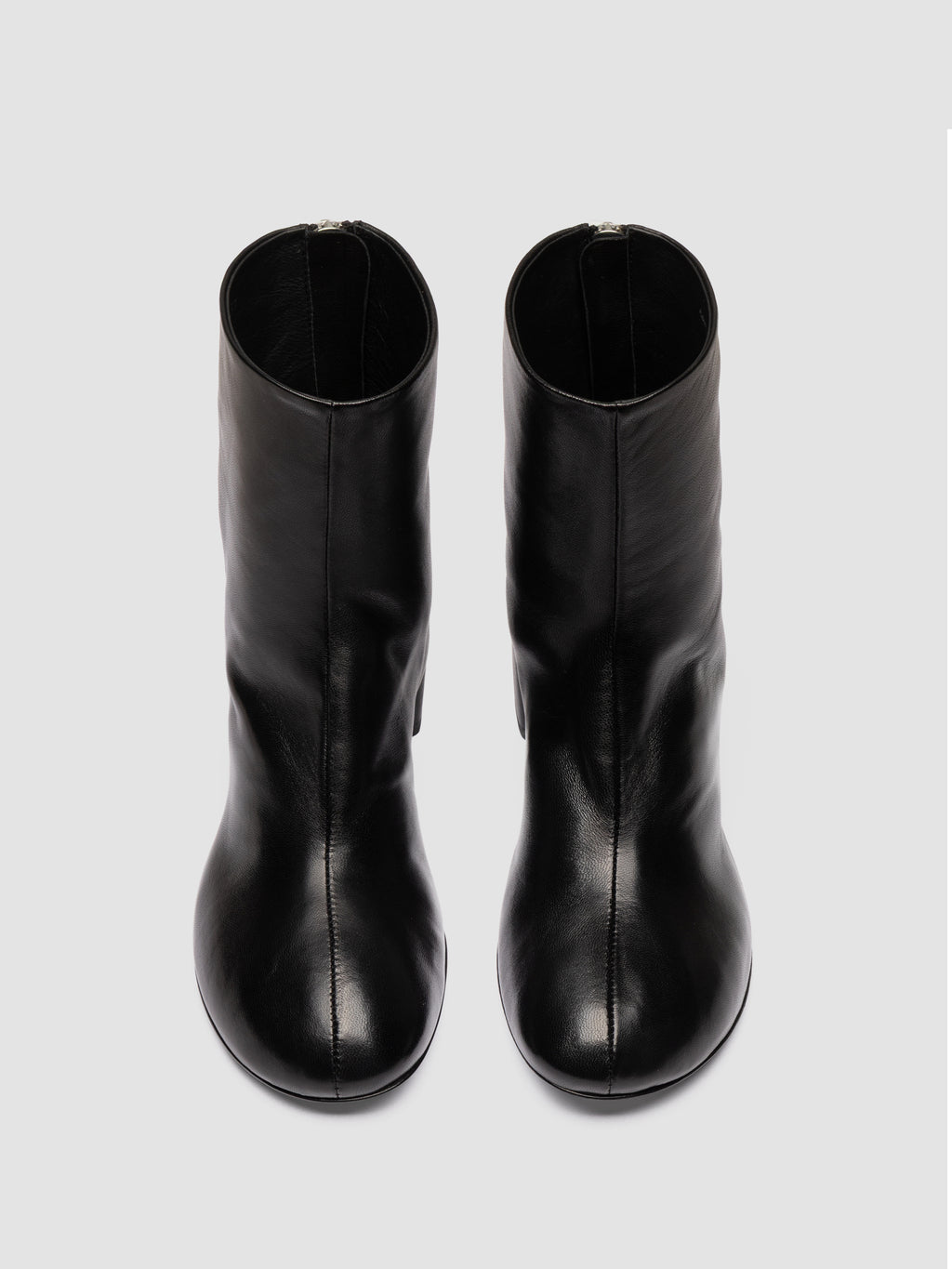 FLORE 012_W - Black Leather Zip Boots