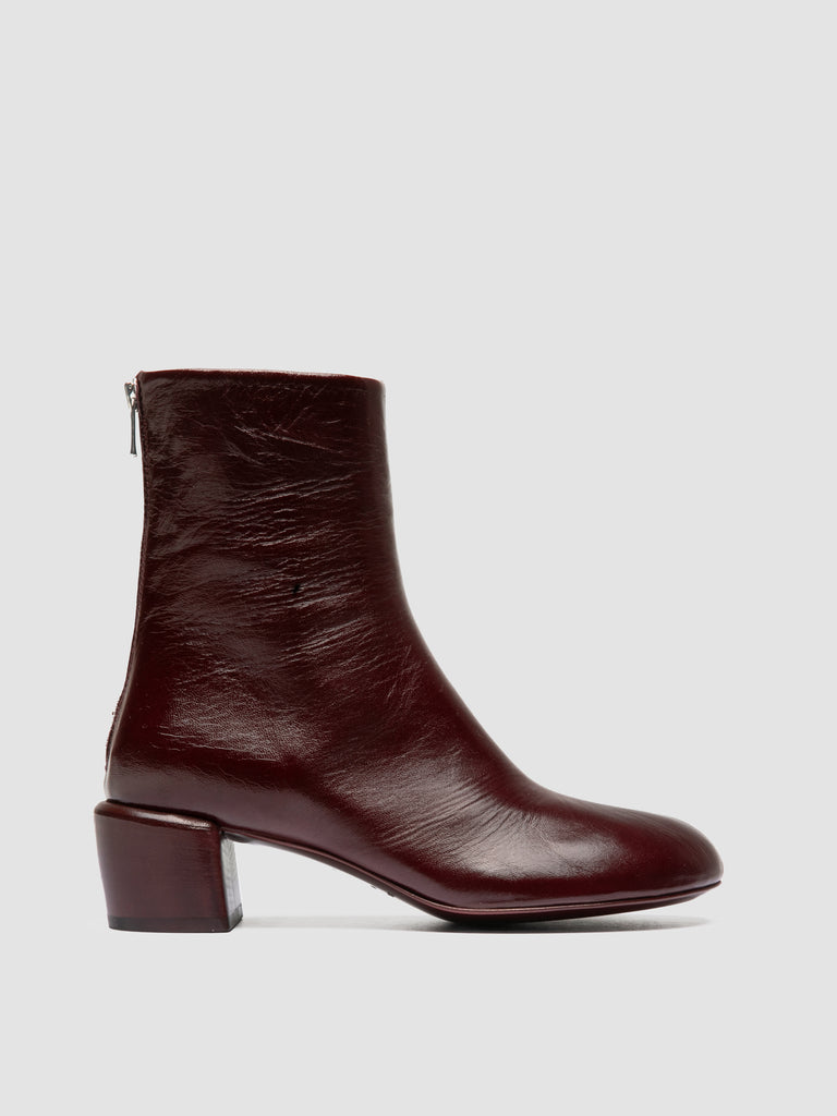 FLORE 012_W - Burgundy Leather Zip Boots