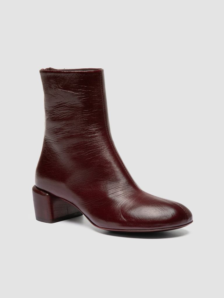 FLORE 012_W - Burgundy Leather Zip Boots