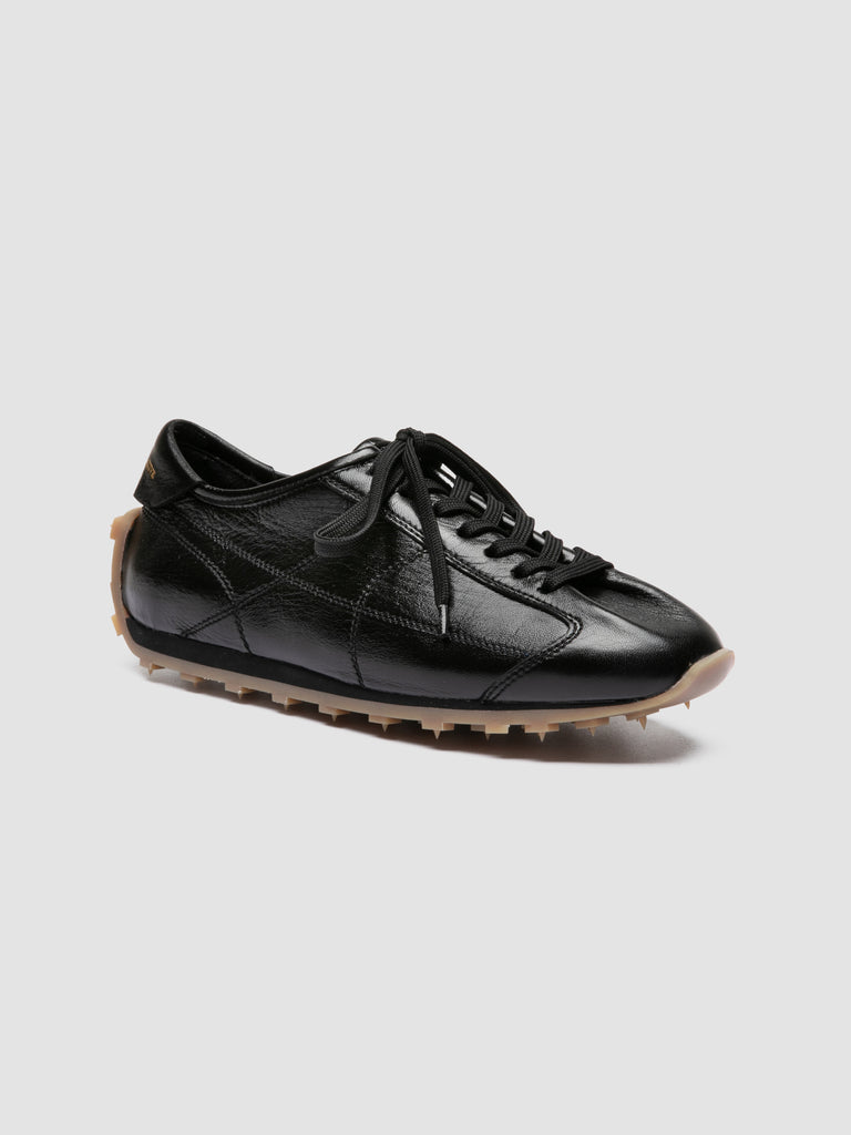 JARRED 102 W - Black Leather Low Top Sneakers