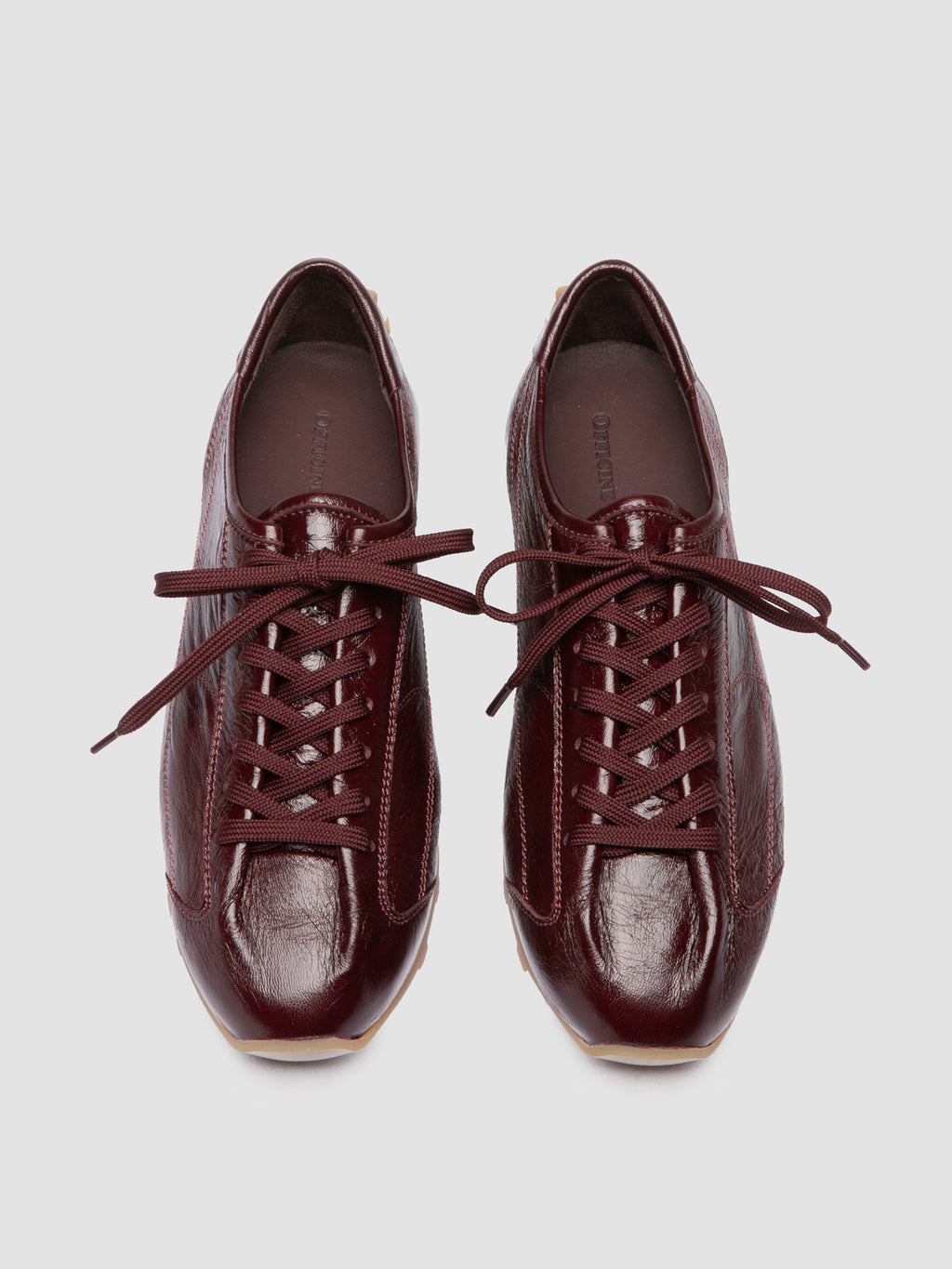 JARRED 102_W - Burgundy Leather Low Top Sneakers - image OCDJARR102LATE36112380 - 2