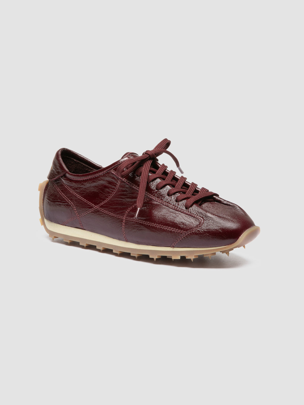 JARRED 102_W - Burgundy Leather Low Top Sneakers - image OCDJARR102LATE36112380 - 3