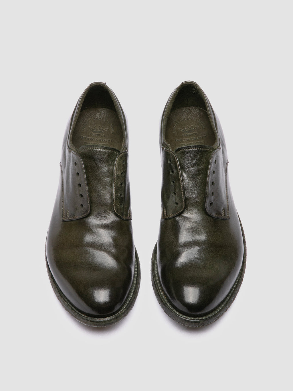 LEXIKON 012 - Green Leather Derby Shoes - image OCDLEXI012IGNISF395360 - 2