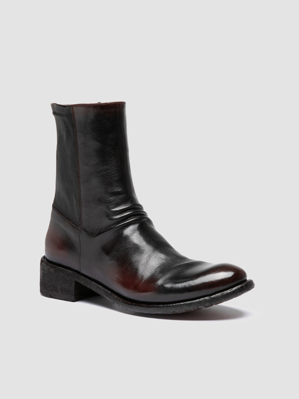 LISON 041 - Burgundy Leather Ankle Boots - image OCDLISO041IGN40M581350 - 3