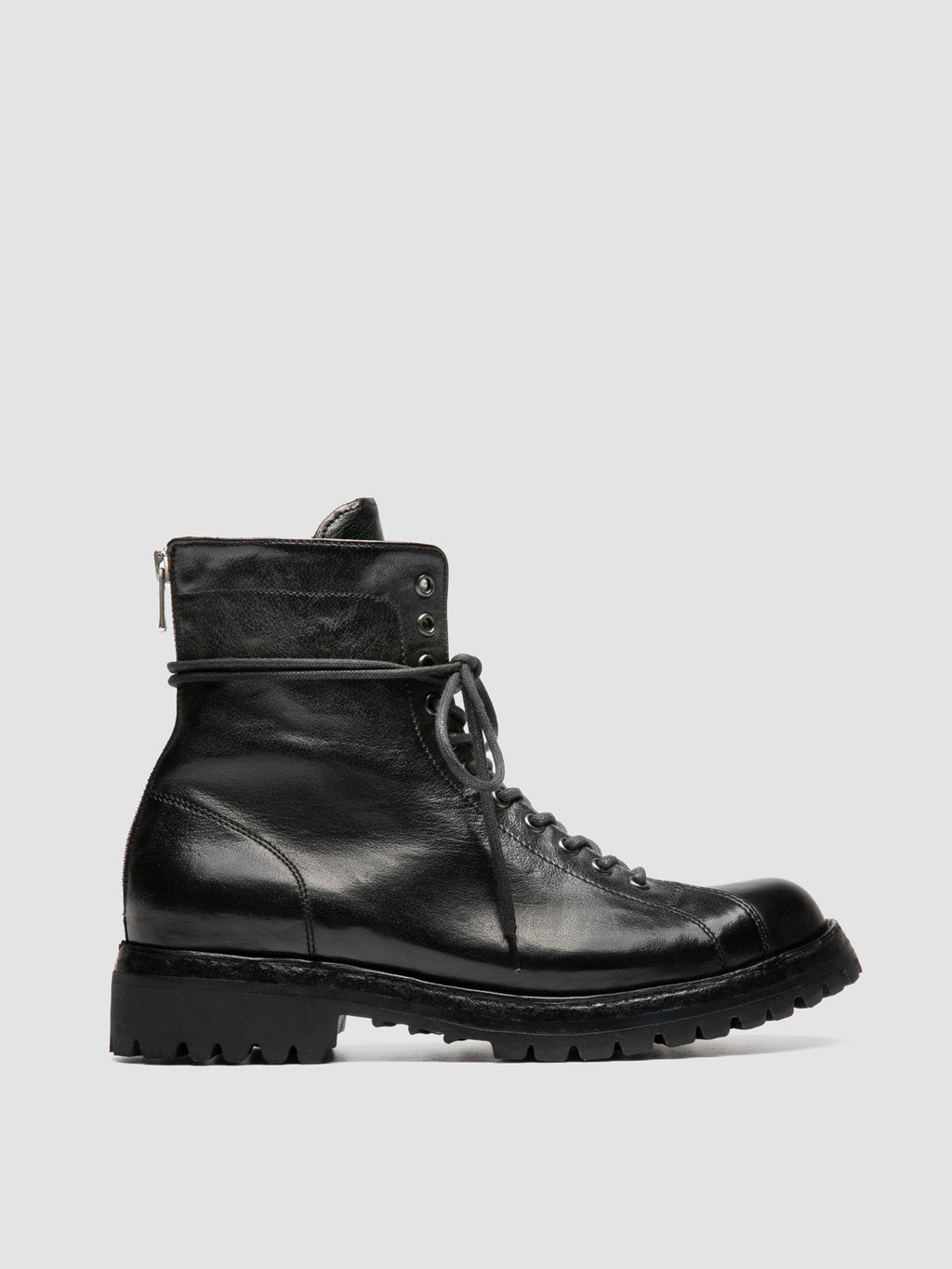 LORAINE 033 - Black Leather Zip Boots