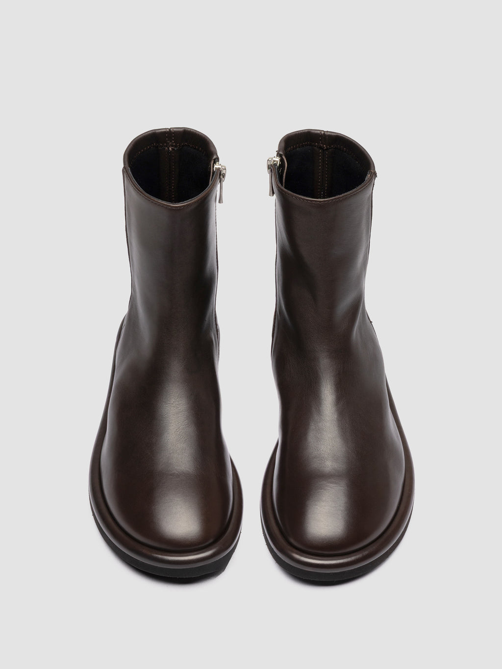 MARJORY 106 - Brown Leather Zipped Boots