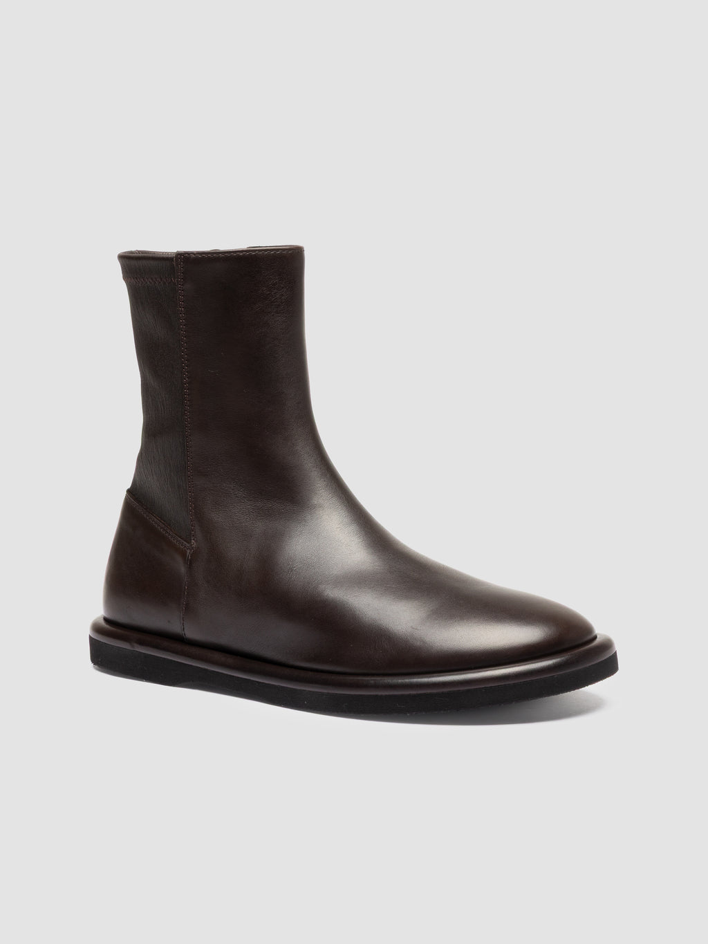 MARJORY 106 - Brown Leather Zipped Boots