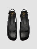 MEREDITH 001 - Black Leather Sling Back Sandals