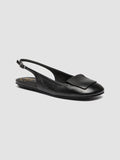 MEREDITH 001 - Black Leather Sling Back Sandals