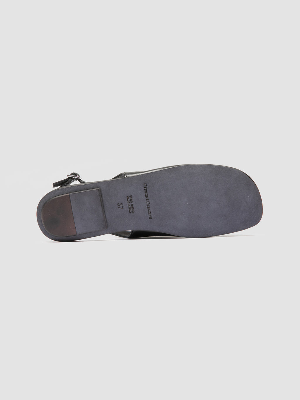 MEREDITH 001 - Black Leather Sling Back Sandals