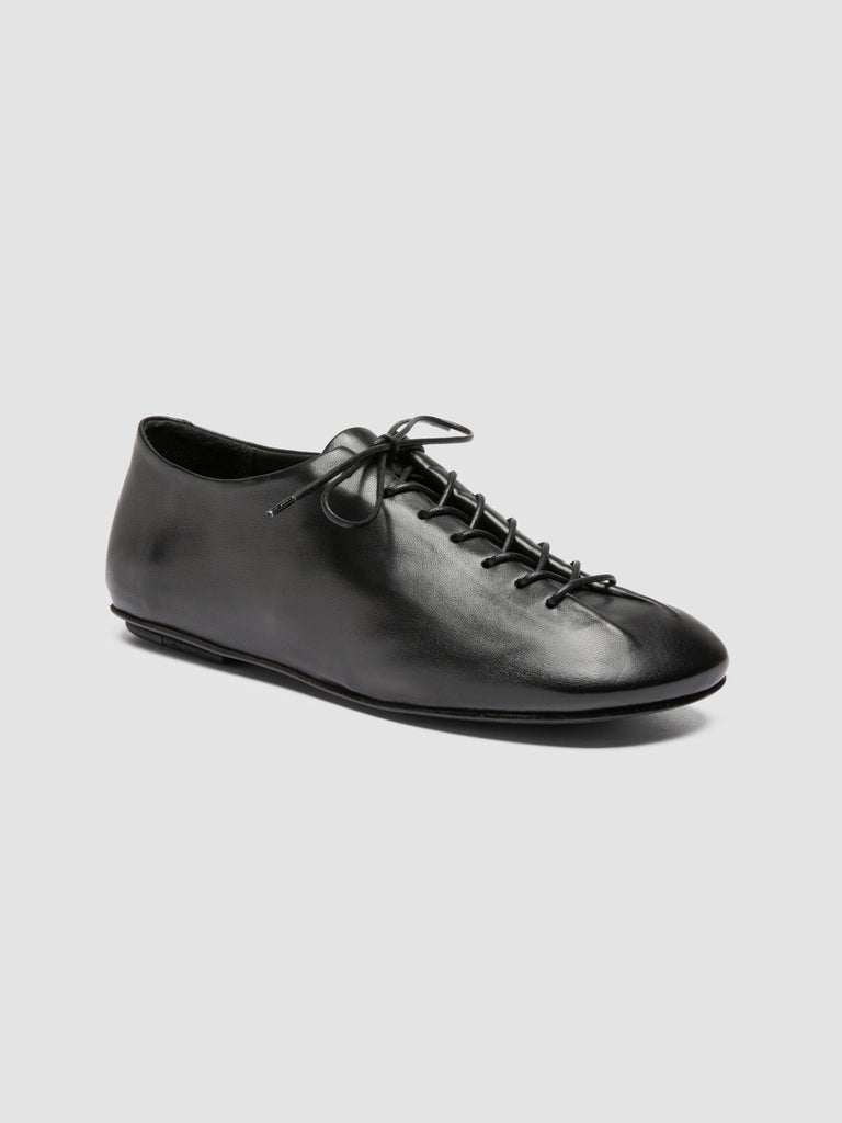 MEREDITH 004 - Black Leather Derby Shoes