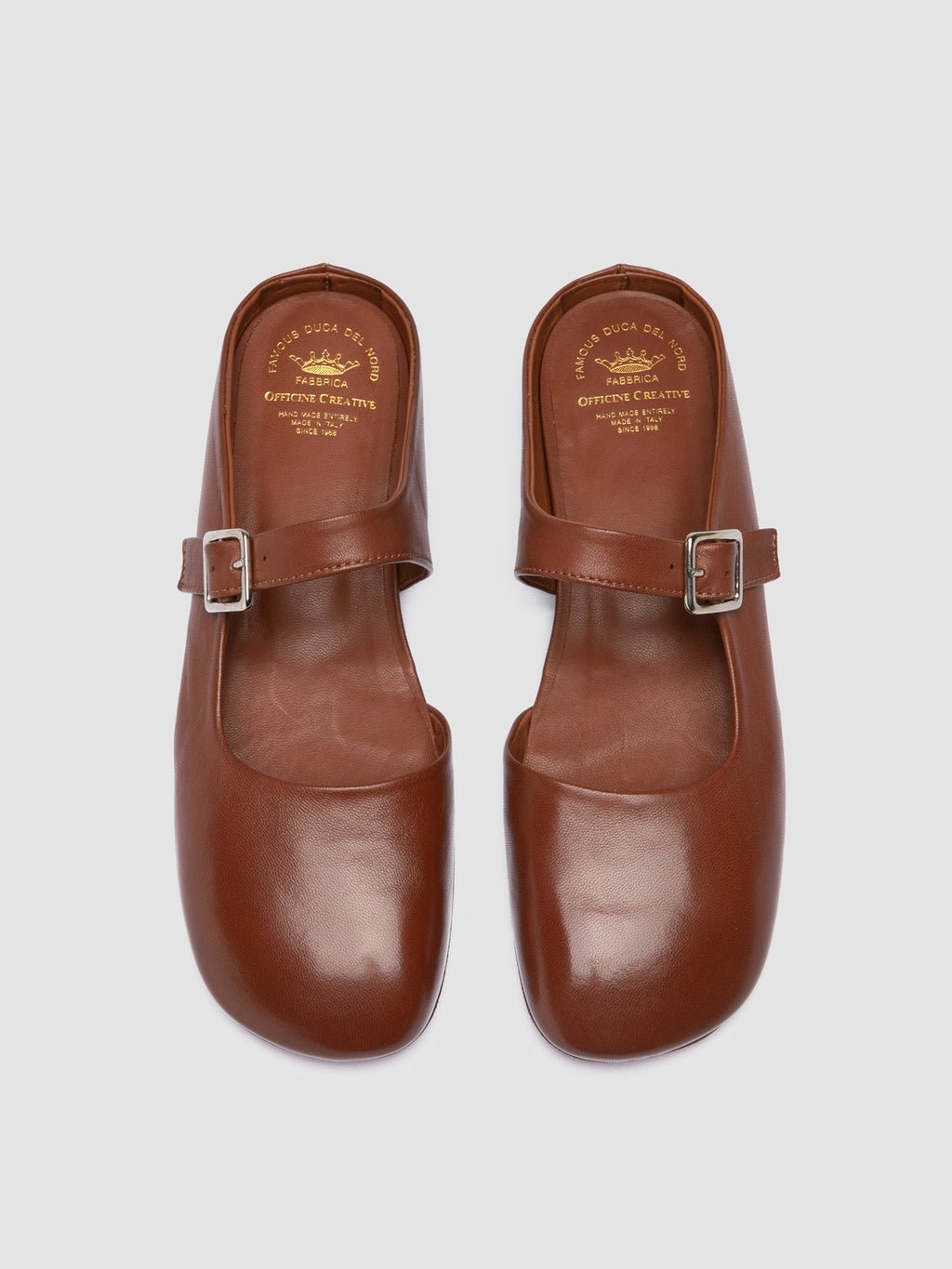 MEREDITH 005 - Brown Leather Mule Sandals