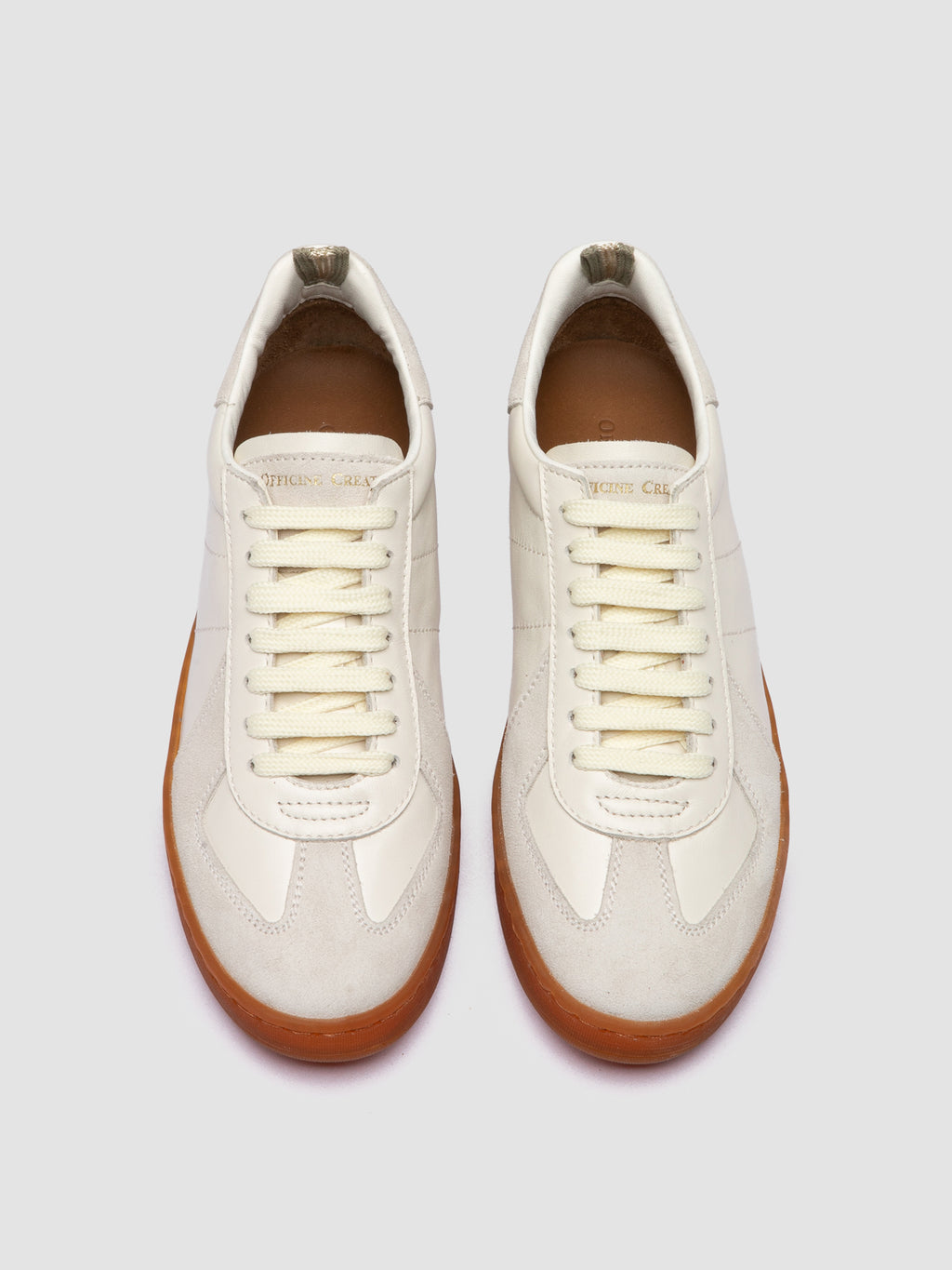 MILITIA 101 - White Leather and Suede Low Top Sneakers - image OCDMILI101LC225B556360 - 3
