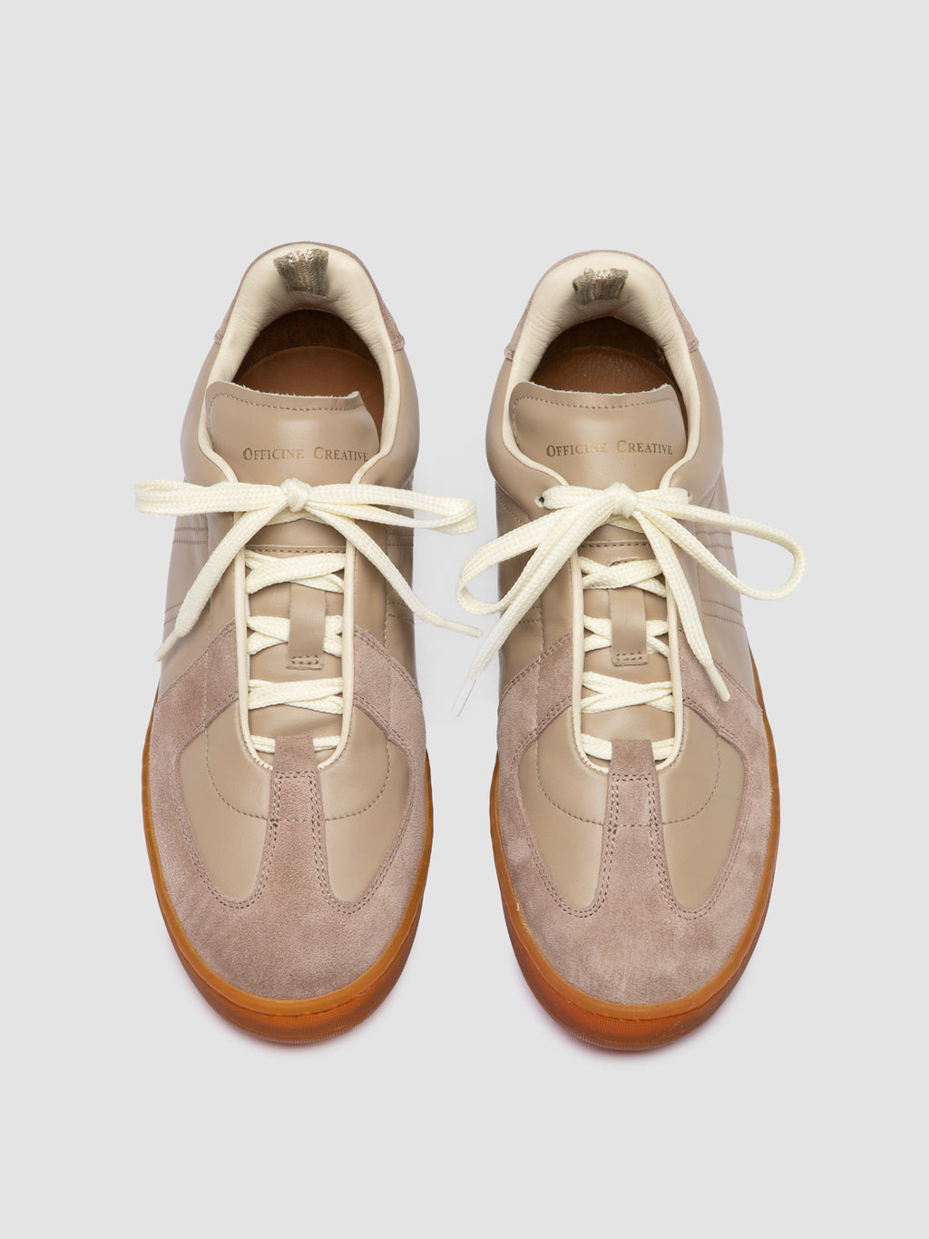 MILITIA 102 - Beige Leather and Suede Sneakers - image OCDMILI102LC176X552360 - 2