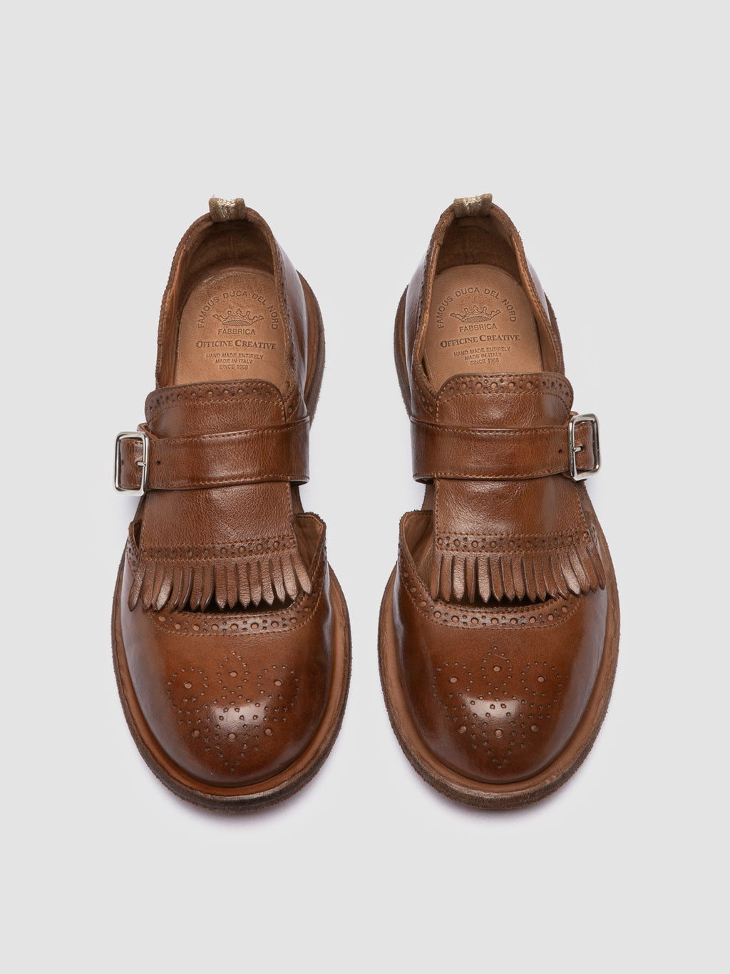 RUGGED 119 - Brown Leather Monk shoes