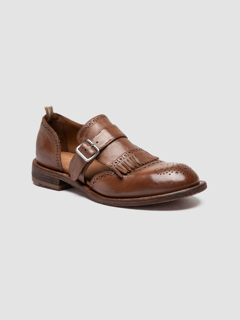 RUGGED 119 - Brown Leather Monk shoes