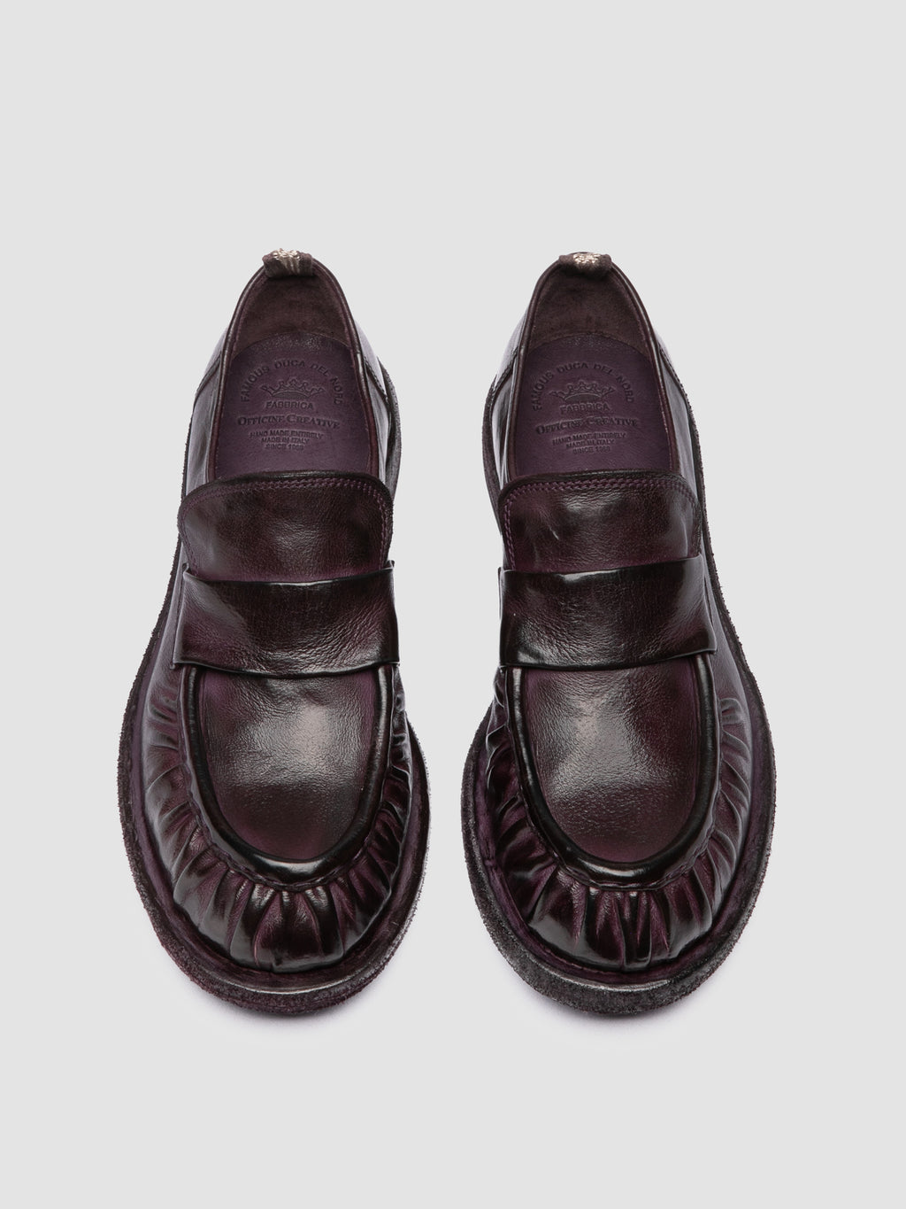 RUGGED 123_W - Burgundy Leather Penny Loafers - image OCDRUGG123IGNISF668370 - 2