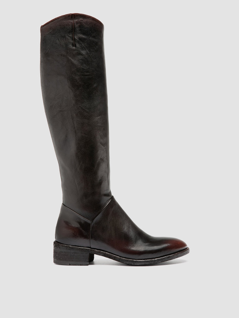 SELINE 039 - Brown Leather Zipped Boots