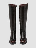 SELINE 039 - Braune Lederstiefel mit Reißverschluss