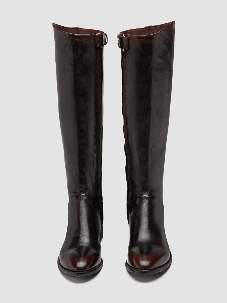 SELINE 039 - Brown Leather Zipped Boots