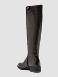 SELINE 039 - Braune Lederstiefel mit Reißverschluss