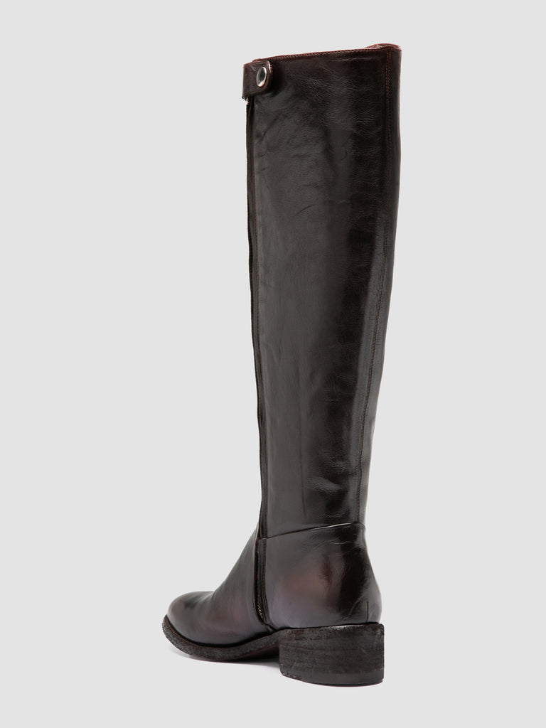 SELINE 039 - Brown Leather Zipped Boots