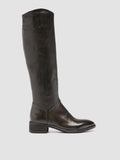 SELINE 039 - Graue Lederstiefel mit Reißverschluss