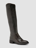 SELINE 039 - Graue Lederstiefel mit Reißverschluss