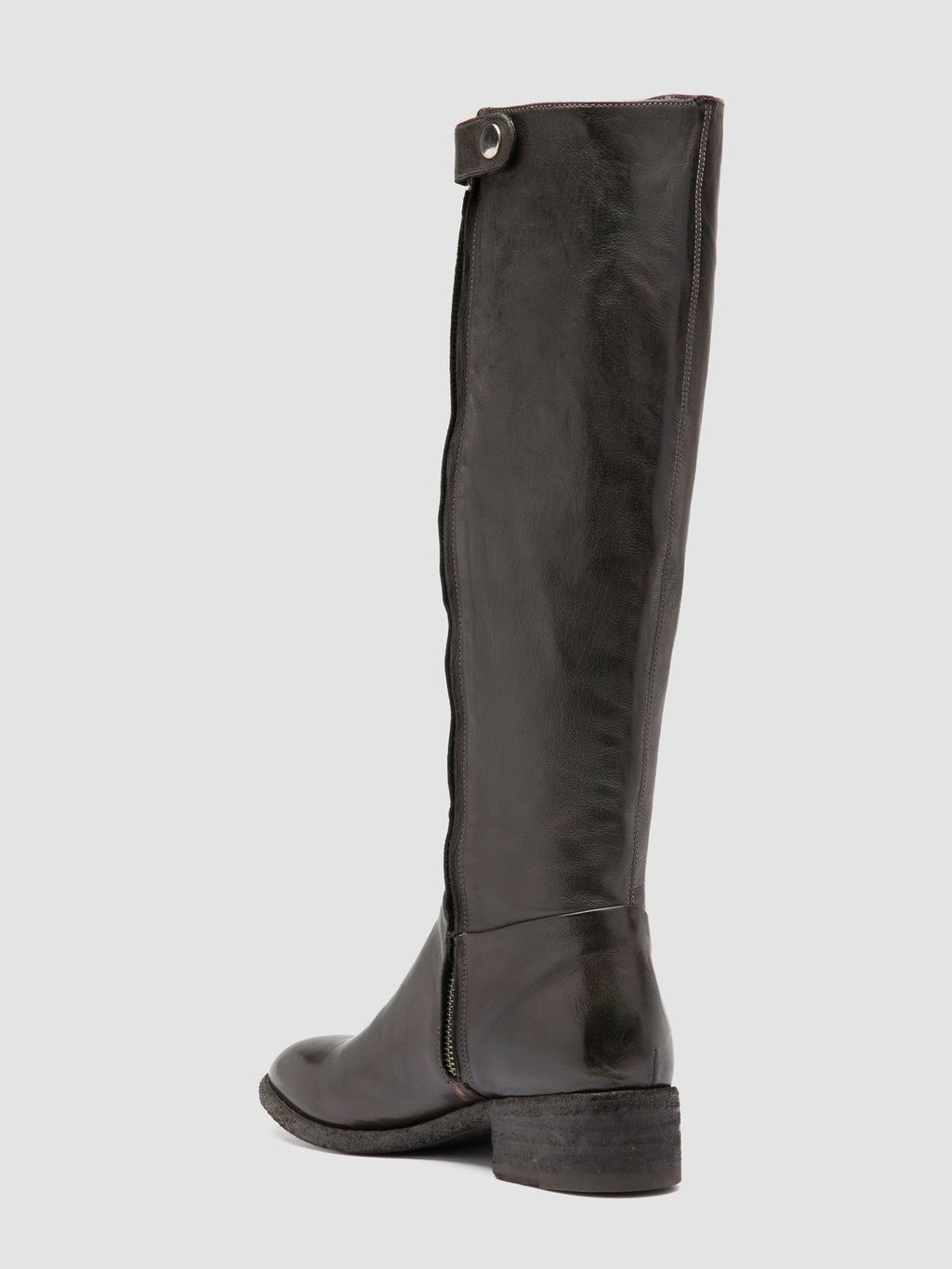 SELINE 039 - Graue Lederstiefel mit Reißverschluss